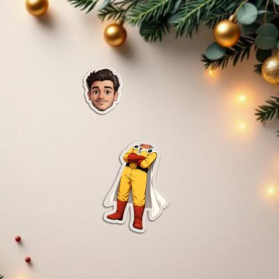 Personalized One PunchMan652 Anime Theme Bobblehead Caricature Solar Powered Moving Head for Car Dashboard, Home and Office Desktop Birthday Return Gift for Kids